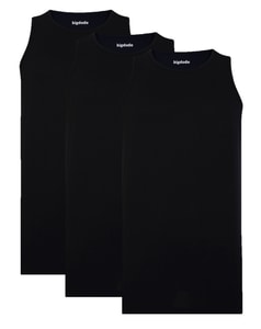 Bigdude 3 Pack Plain Tank Tops Black